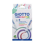 Marcadores Giotto Turbo Glitter Pastel c/8 Cores