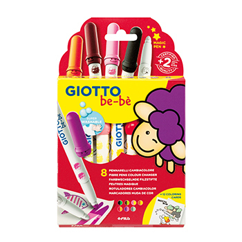 Marcadores Giotto Be-Bé Super Muda de Cor c/8 Cores