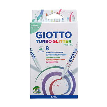 Marcadores Giotto Turbo Glitter Pastel c/8 Cores